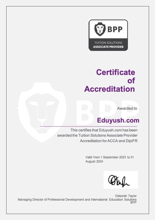 BPP ACCA online course. Applied Skills Level (ECR) Online Training with Mock tests & CBE practice. - Eduyush