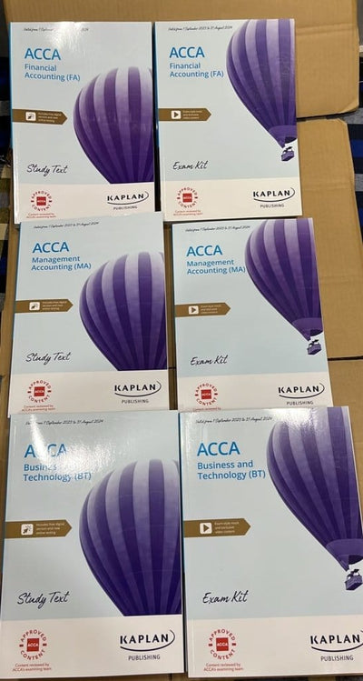 KAPLAN ACCA Applied Knowledge papers (Sep 23 - Aug 24). Combo of study text and exam kit - Eduyush